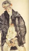 Egon Schiele Self-Portrait in Black Cloak (mk12) Germany oil painting artist